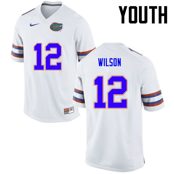 NCAA Florida Gators Quincy Wilson Youth #12 Nike White Stitched Authentic College Football Jersey HQL1764NL